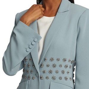 CINQ A SEPT Loisa Crepe Crystal-Embellished Blazer size 4 NWT